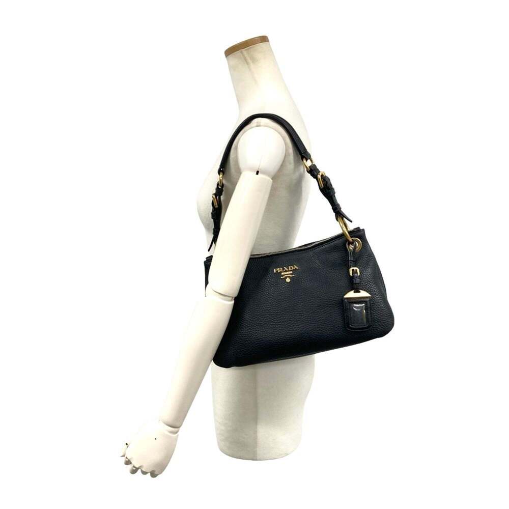 PRADA Black Leather Shoulder Bag - Picture 8 of 14